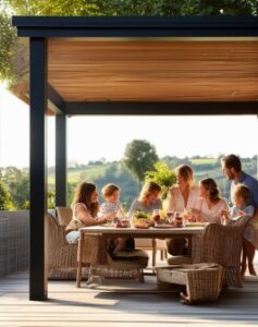 Pavillon auf einer Terrasse