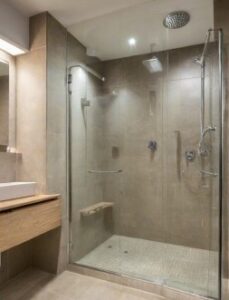 Duschkabine Einstiegshilfe - bei einer flachen oder ebenerdigen Dusche nicht notwendig
