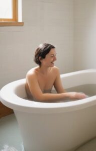 Spritzschutz beim Duschen in der Badewanne