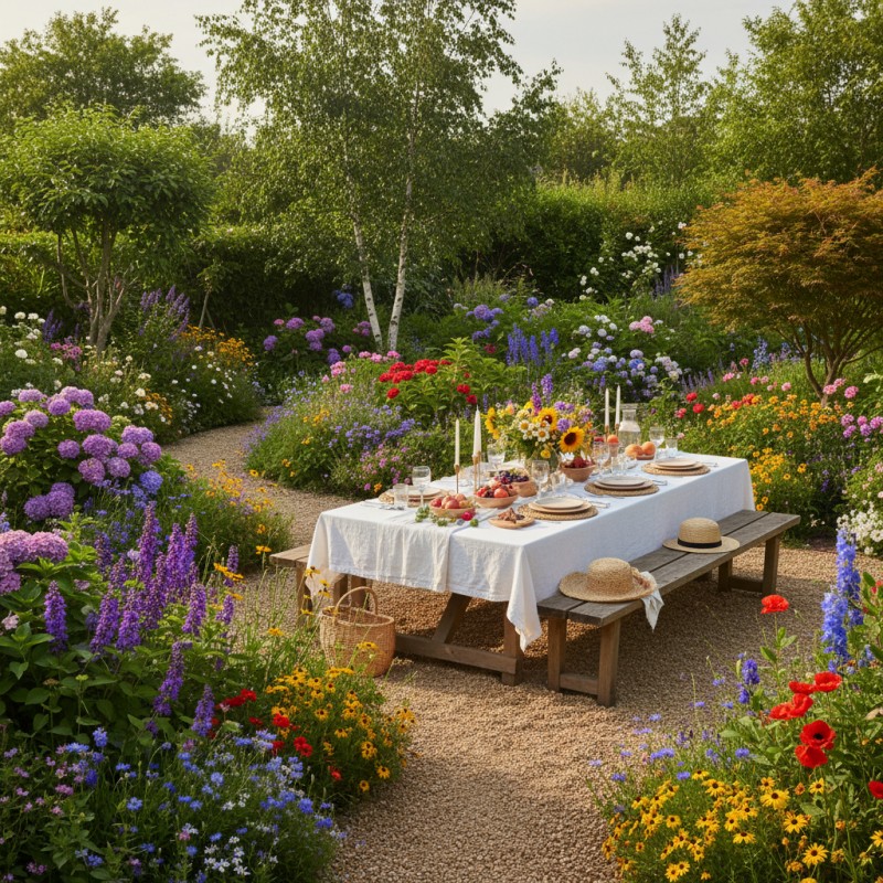 Dekorieren Sie Ihren Gartentisch typisch für den Sommer Gartentisch Dekoration im Sommer