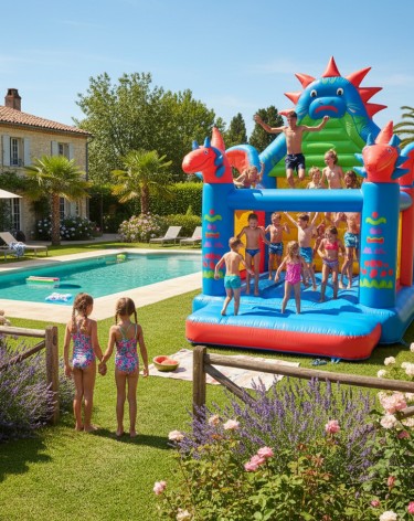 Hüpfburg für Kinder im Garten Hüpfburg im Garten